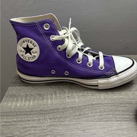 Purple High-Top Mens Converse Sneakers - Picture 2 of 9